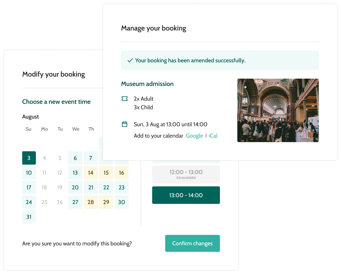 bookings management interface on Beyonk software, making it a great Hytix alternative